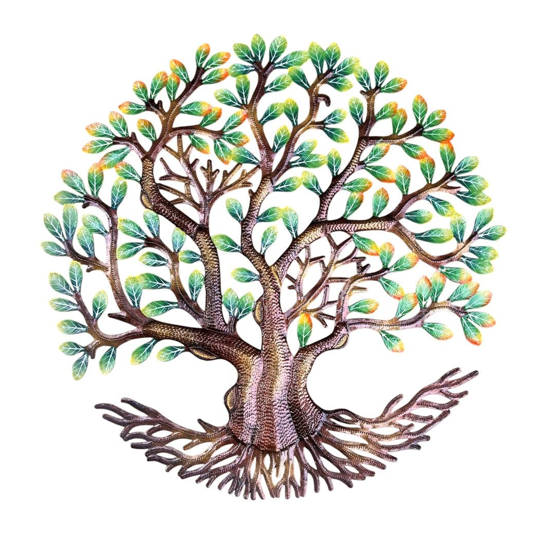 Everchanging Seasons" Tree of Life – Handcrafted Haitian Metal Wall Art