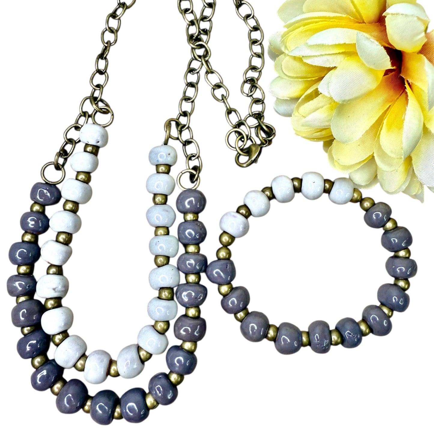 Ladie Haitian Clay Necklace Set