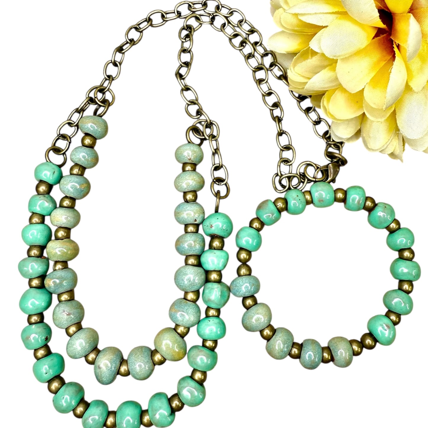 Ladie Haitian Clay Necklace Set