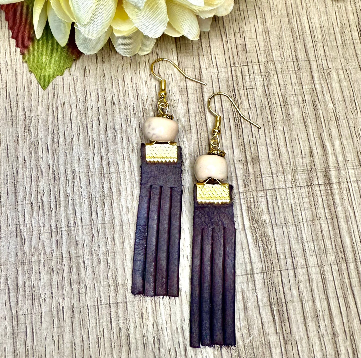 Leather Fringe Earring