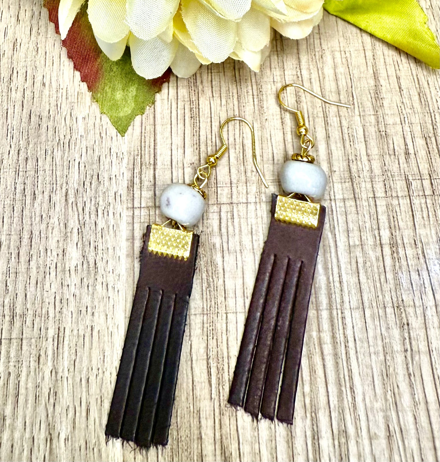 Leather Fringe Earring