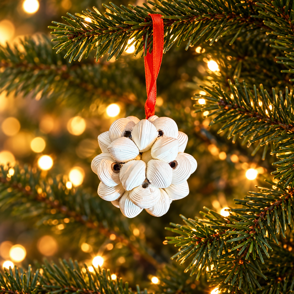 Handcrafted Recycled Paper Bead Cluster Ball Ornament – Upcycled Cereal Box Art