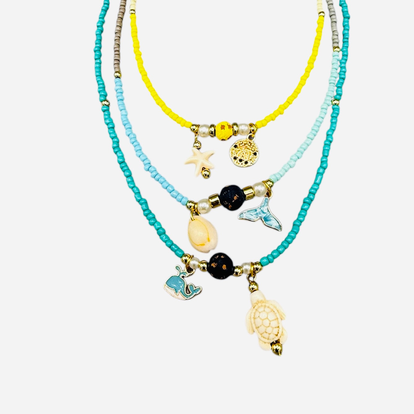 Island Glow Seed Bead Necklaces