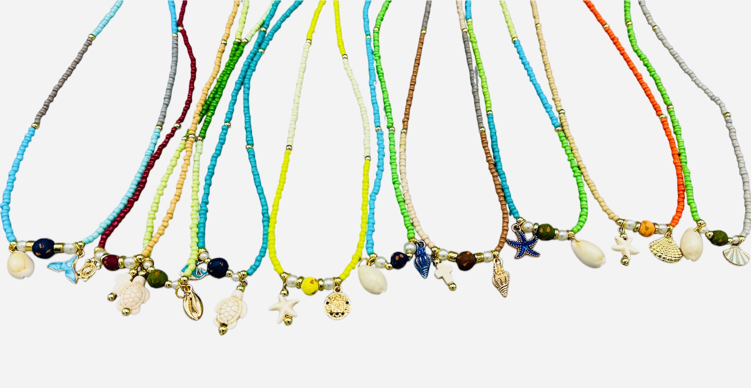 Island Glow Seed Bead Necklaces
