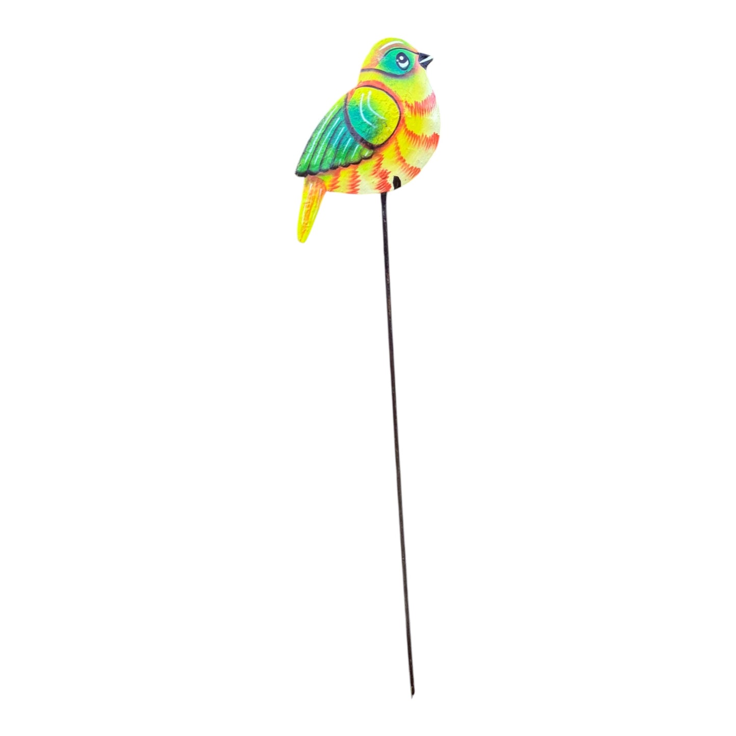 Haitian Recycled Metal Garden Stake – Birds, Lizard & Flowers