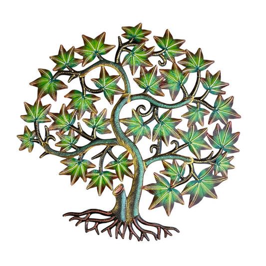 Whispering Maple" Tree of Life – Handcrafted Haitian Metal Wall Art