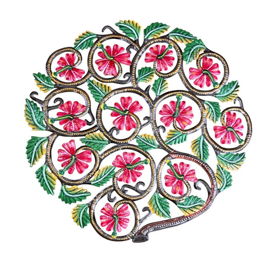 Blossom Swirl Tree of Life – Handcrafted Haitian Metal Wal