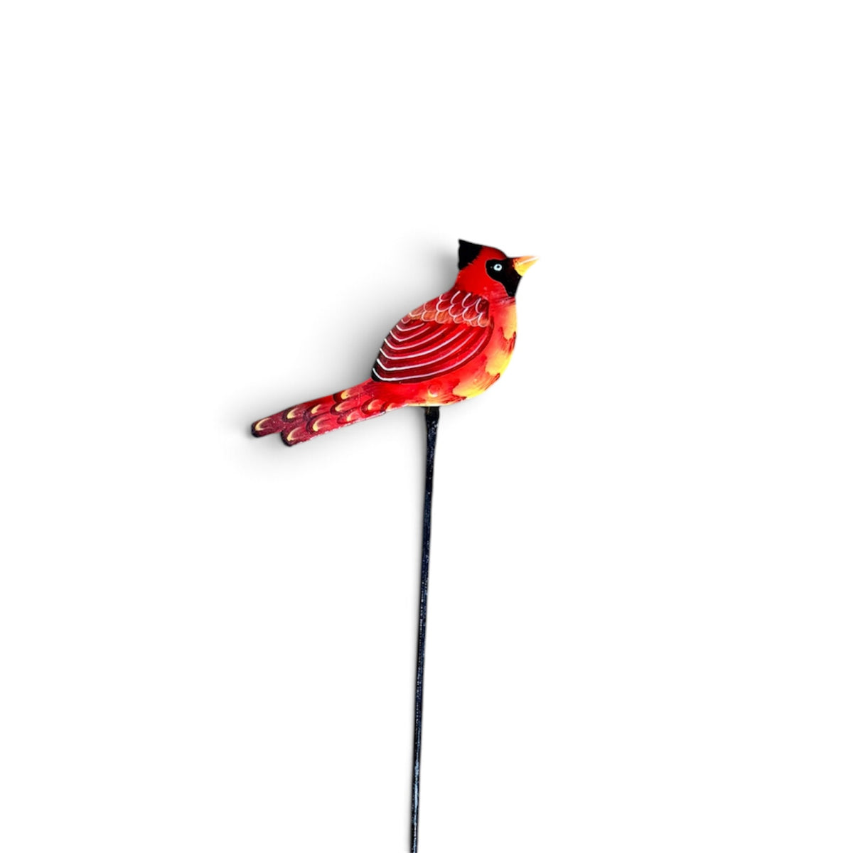 Cardinal Bird Garden Stake– Handcrafted Haitian Metal Art