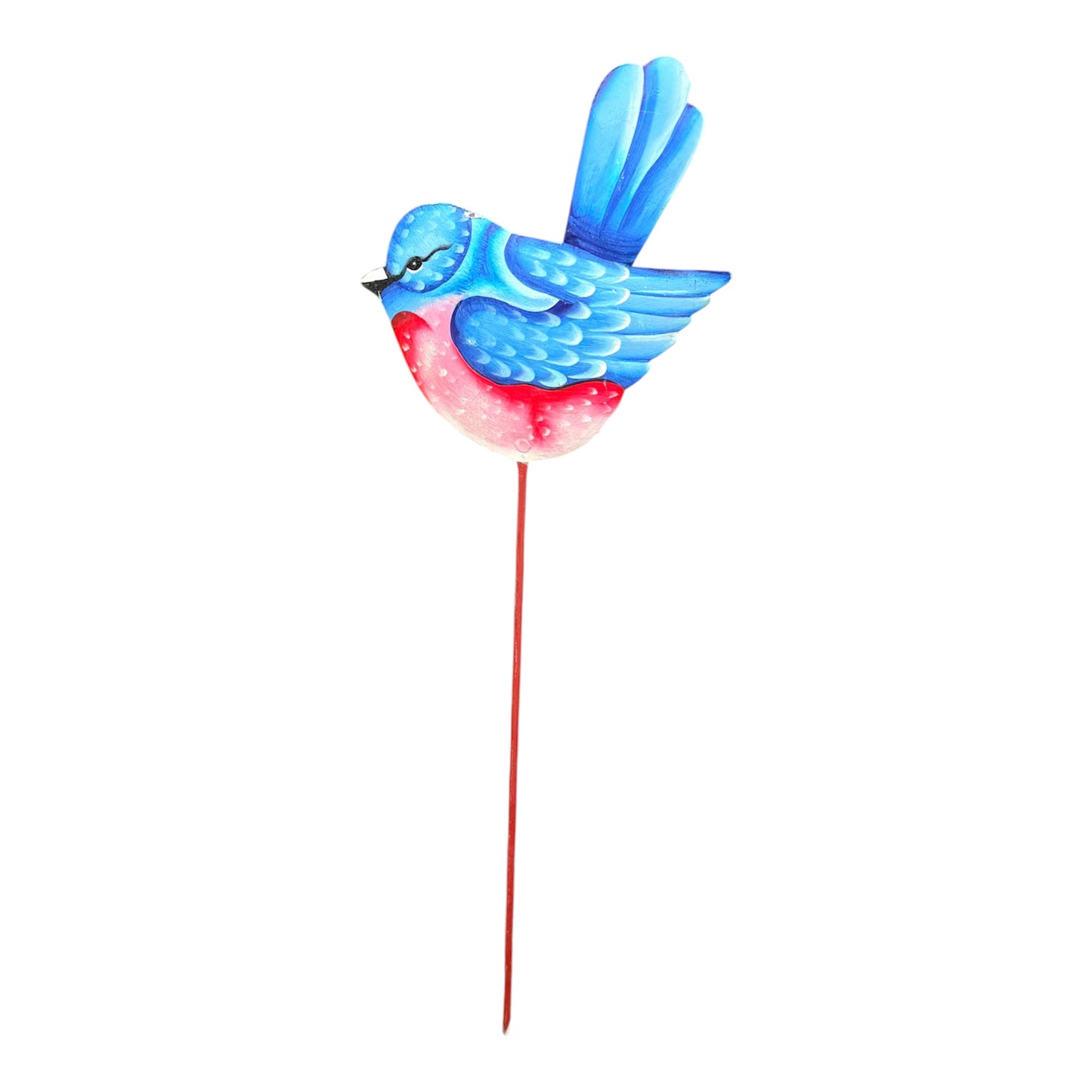 Haitian Recycled Metal Garden Stake – Birds, Lizard & Flowers