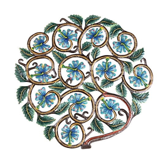 Blossom Swirl Tree of Life – Handcrafted Haitian Metal Wal