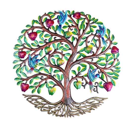 Nectar Haven" Hummingbird Tree of Life Handcrafted Haitian Metal Wall Art