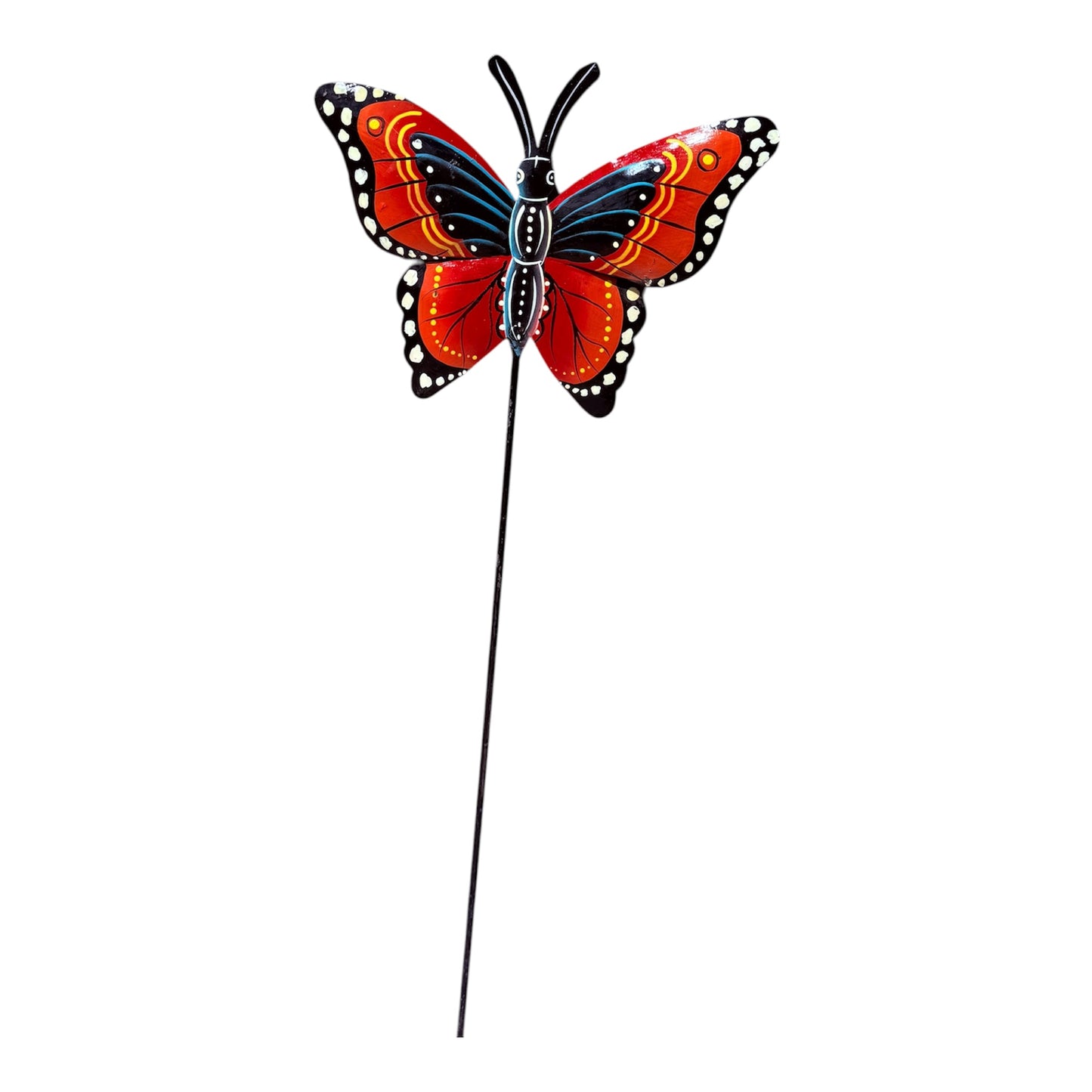 Haitian Recycled Metal Garden Stake – Birds, Lizard & Flowers