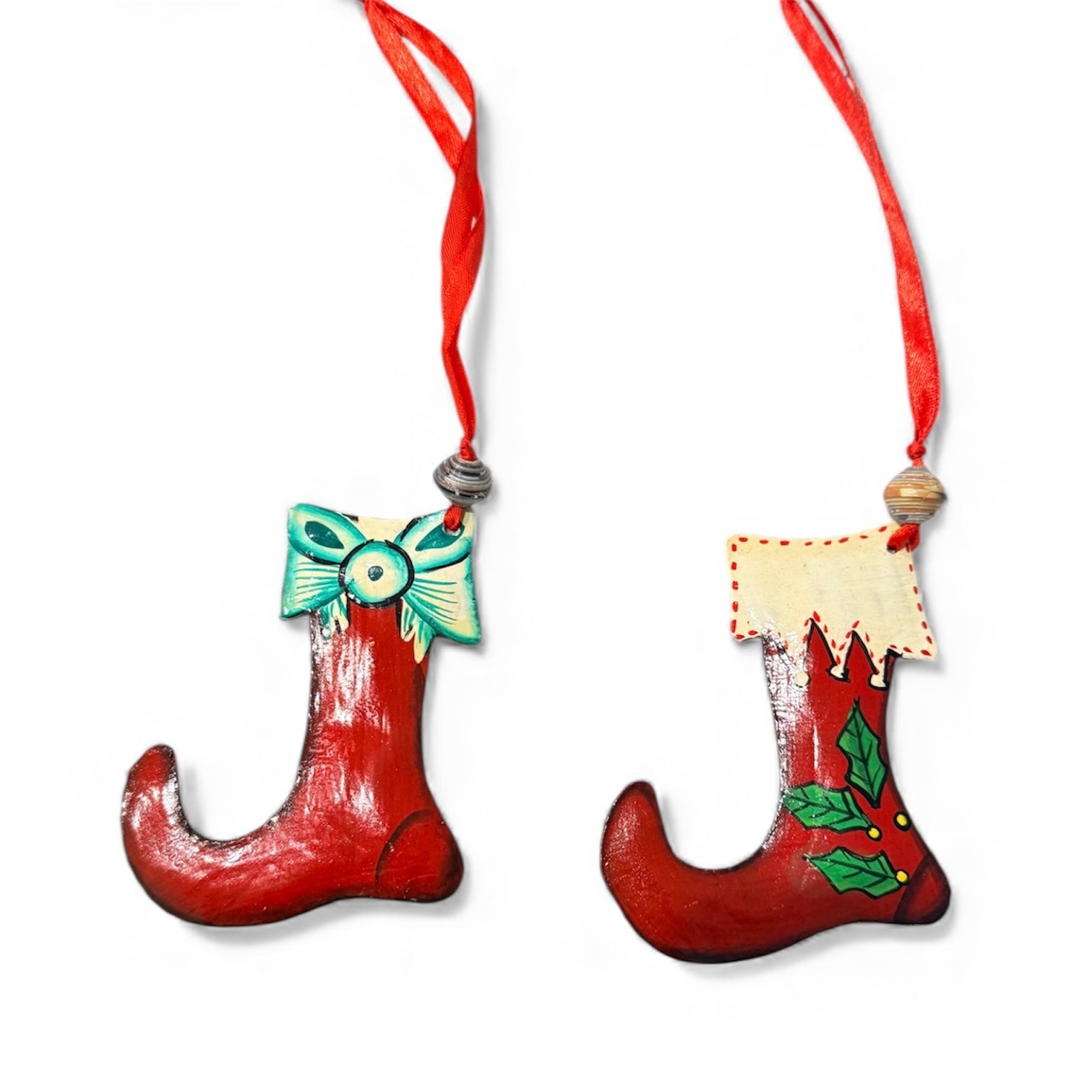 Christmas Elf Boot Ornaments