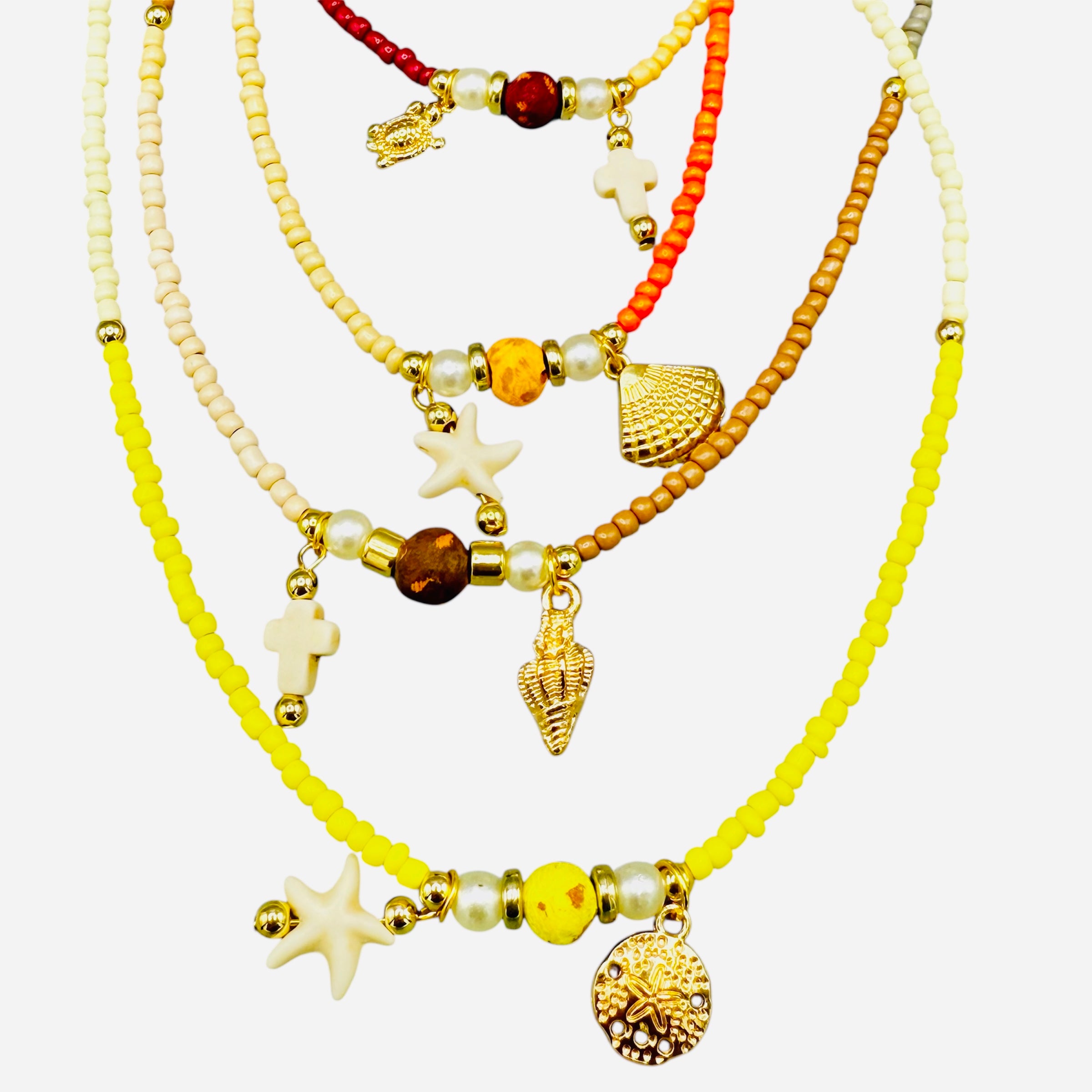 Island Glow Seed Bead Necklaces