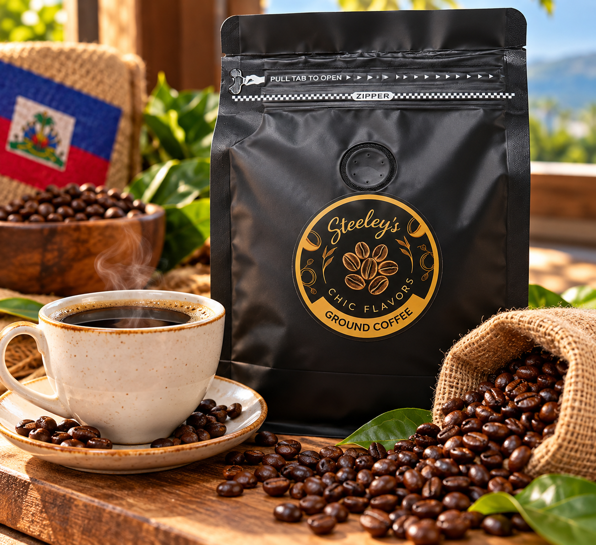 Steeley’s Chic Flavors Haitian Coffee Ground Coffee – 11.1 oz (315 g)⁠