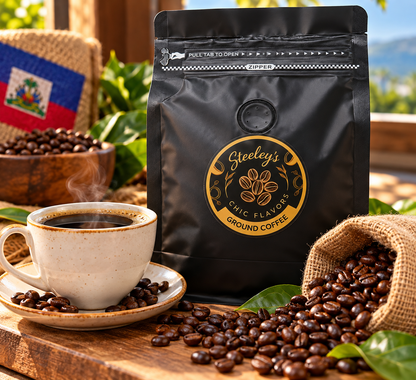 Steeley’s Chic Flavors Haitian Coffee Ground Coffee – 11.1 oz (315 g)⁠