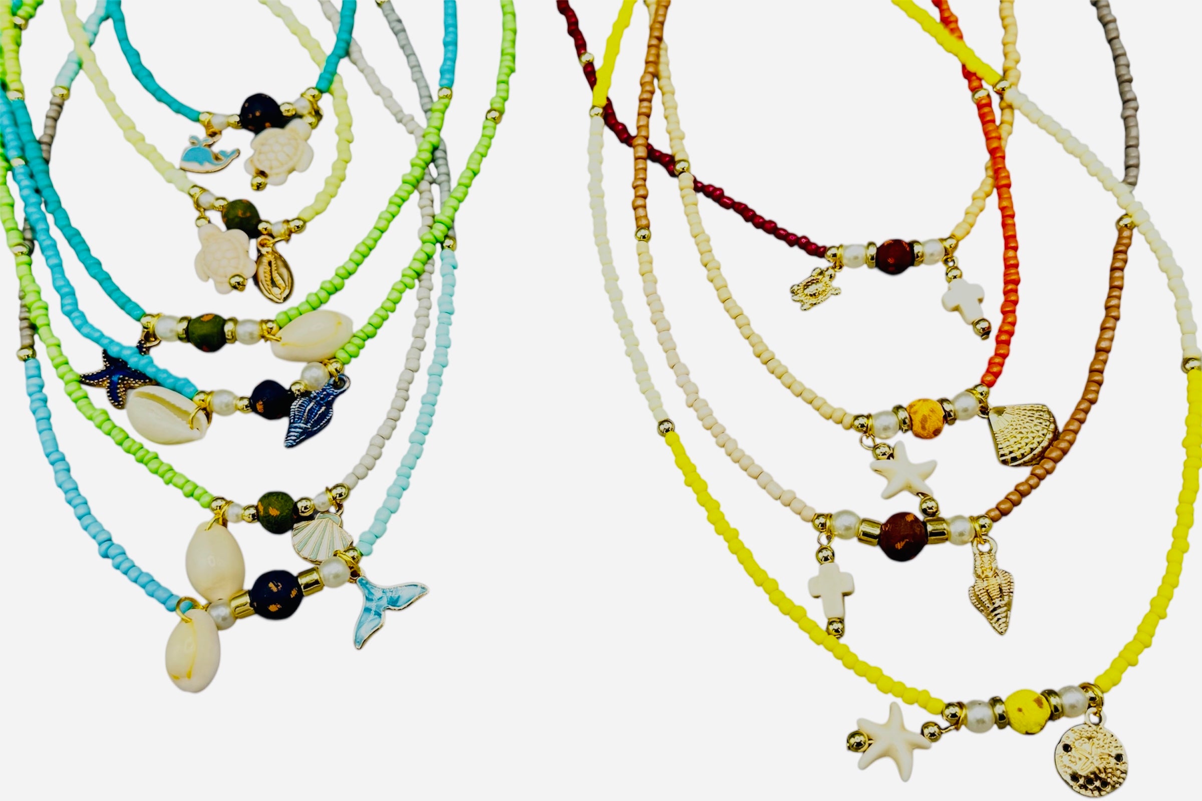 Island Glow Seed Bead Necklaces