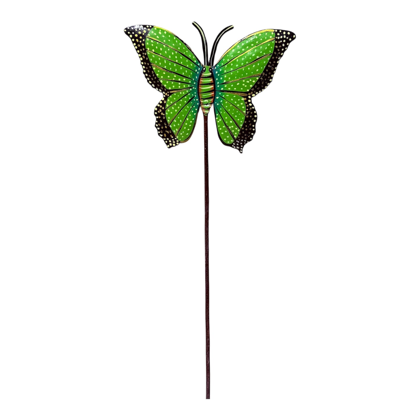 Haitian Recycled Metal Garden Stake – Birds, Lizard & Flowers