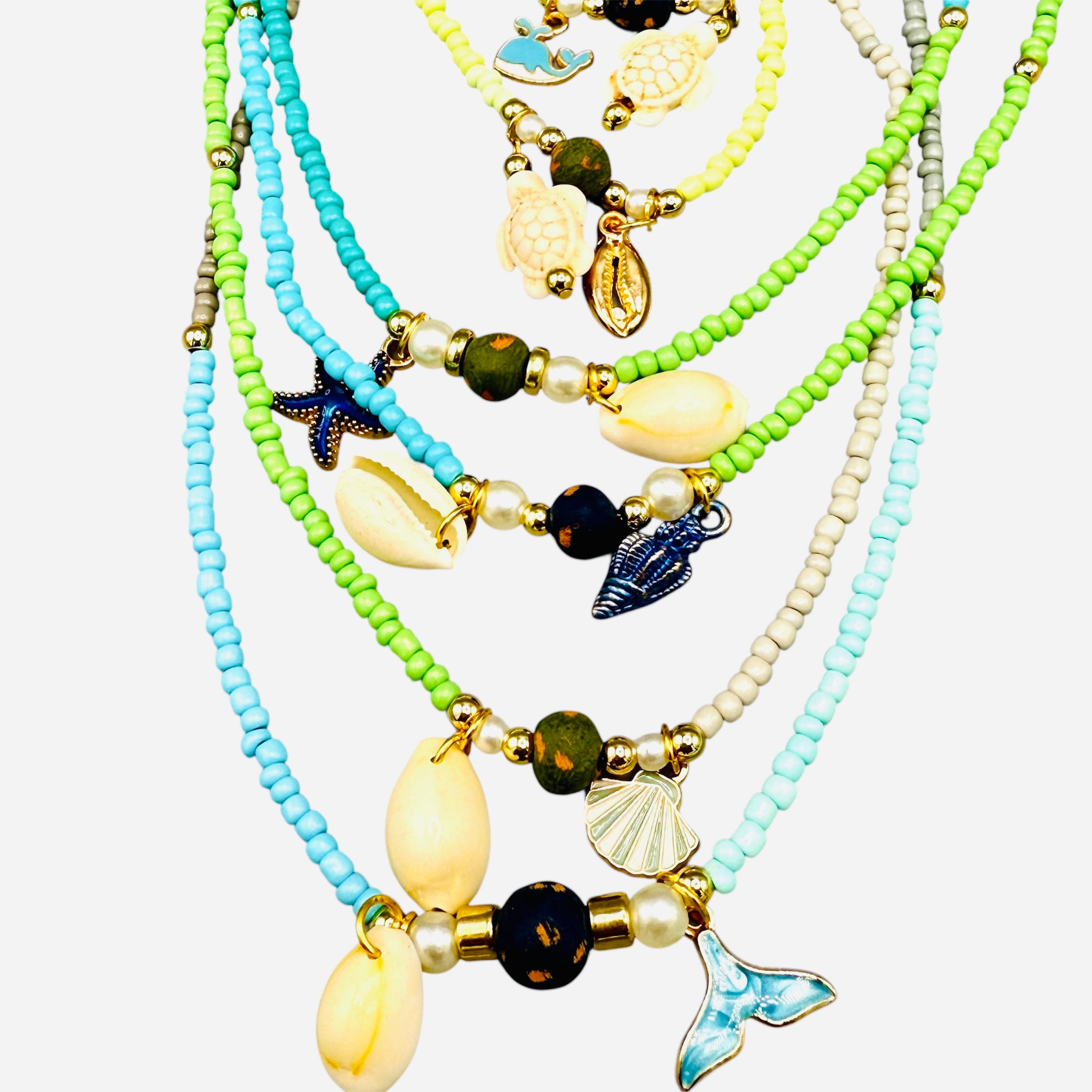 Island Glow Seed Bead Necklaces