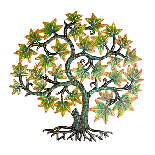 Whispering Maple" Tree of Life – Handcrafted Haitian Metal Wall Art