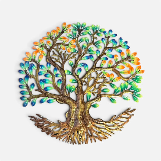 Everchanging Seasons" Tree of Life – Handcrafted Haitian Metal Wall Art