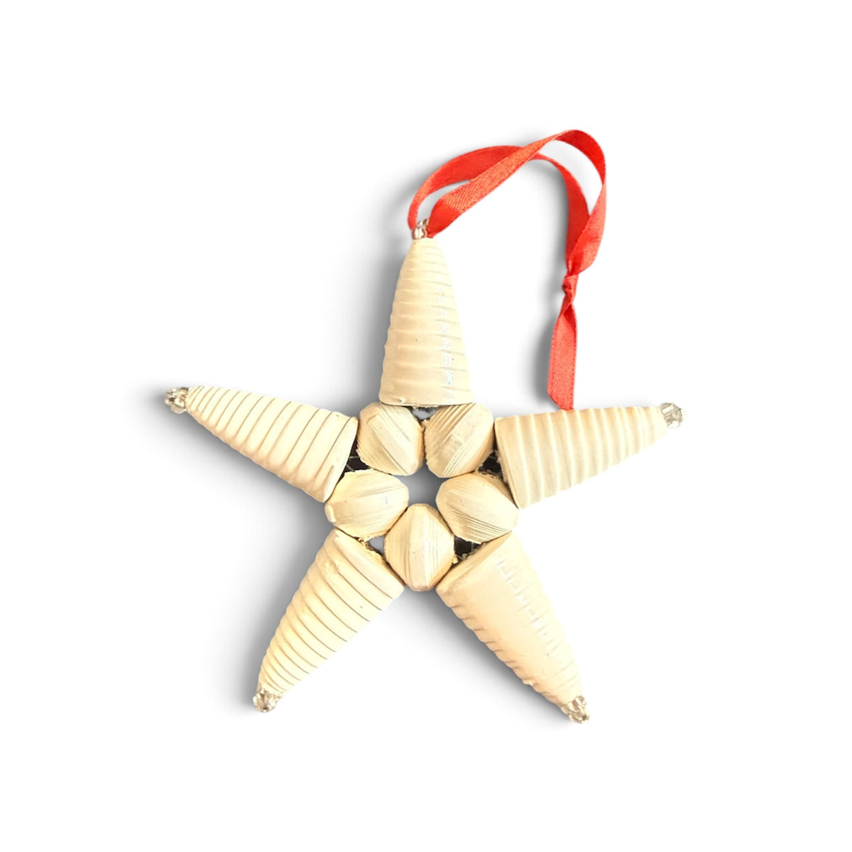 Handcrafted Recycled Paper Bead Jumbo Star Ornament – Upcycled Cereal Box Art