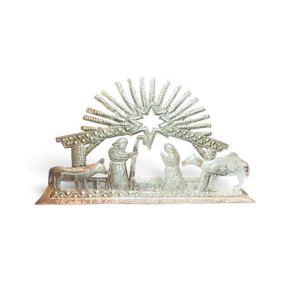 Radiant Star Nativity Scene" – Handcrafted Haitian Upcycled Metal Art