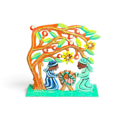 Tree of Life Nativity Scene – Handcrafted Haitian Upcycled Metal Art