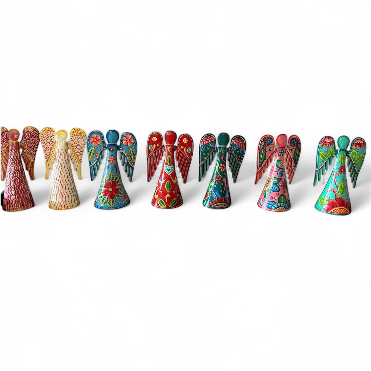 Decorative Flourish of Grace Angels hand-painted metal artwork showcasing skilled Haitian craftsmanship.