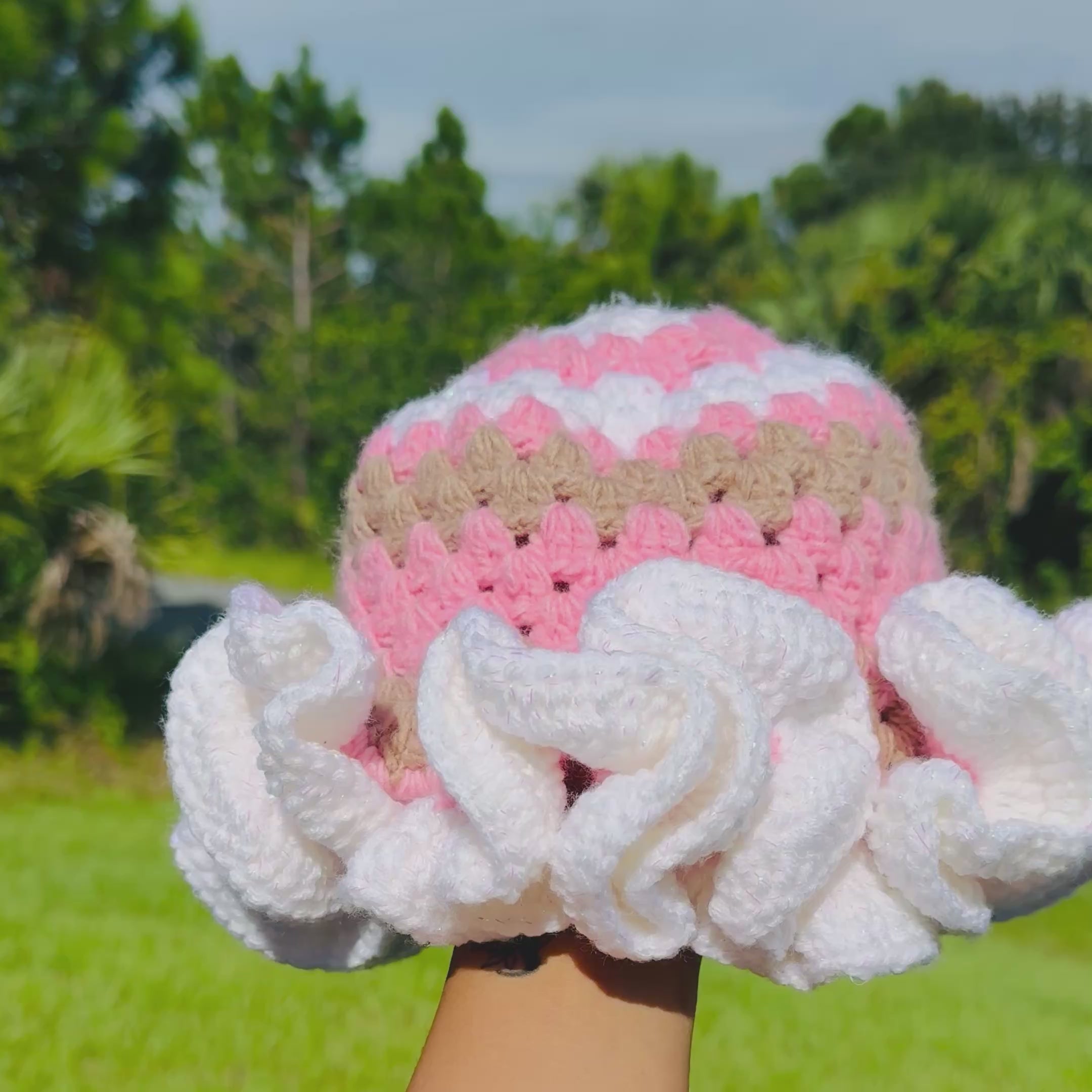 Rosy Bloom Ruffle Hat