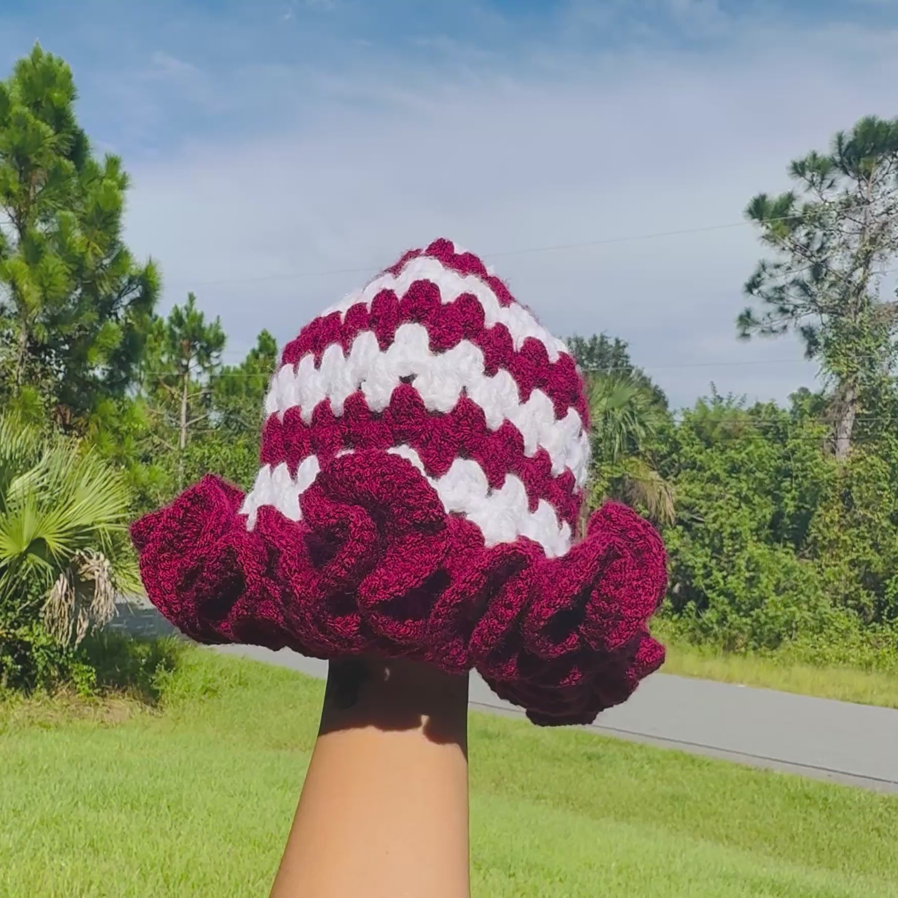 Rosy Bloom Ruffle Hat