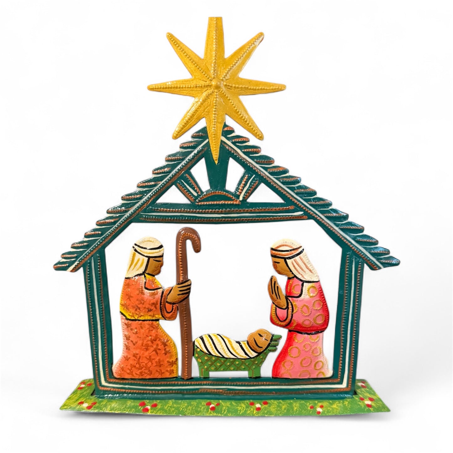 Radiant Star Nativity Scene Christmas ornament featuring the Holy Family, perfect for Christmas tree decorating and meaningful holiday gifts.